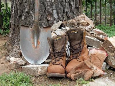 pelle, bottines et gants